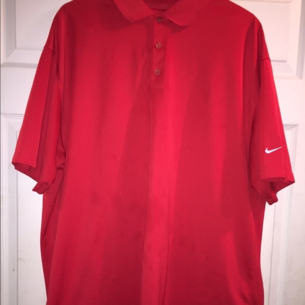 MEN Nike golf red polo shirt large top